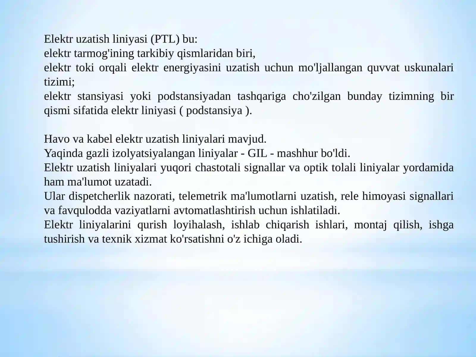 Elektr uzatish liniyasi 2