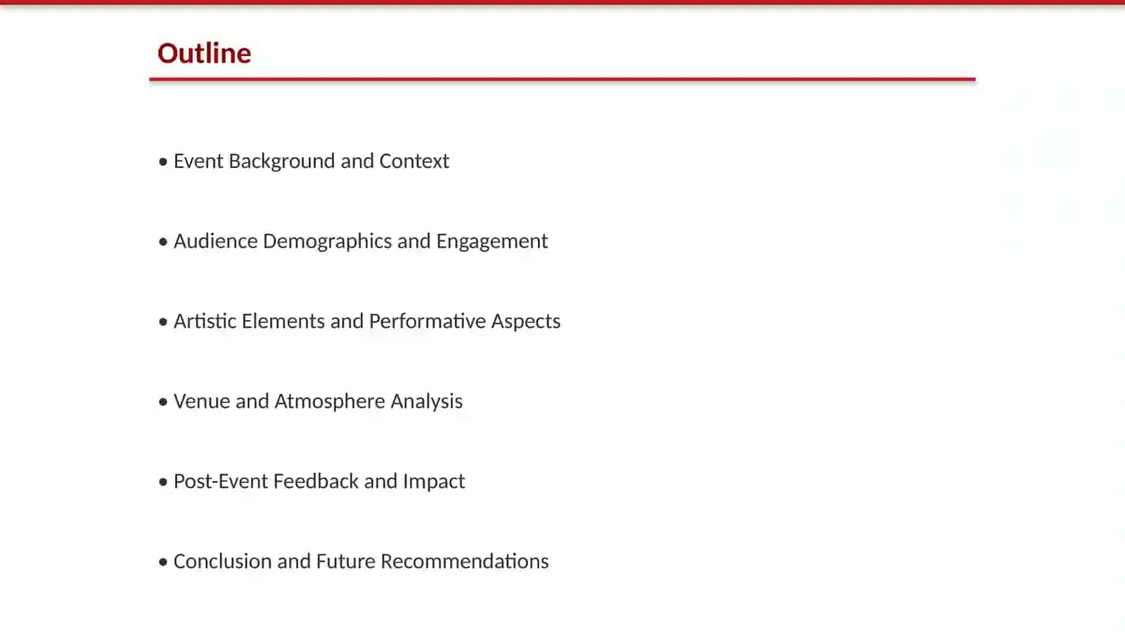 Descriptive Analysis of an Attended Arts or Entertainment Event 2