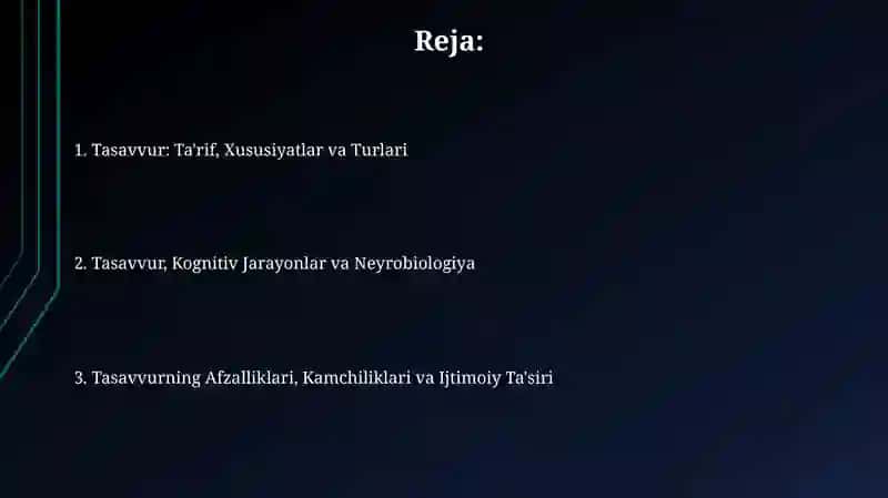 Tasavvur: Ta'rif, Xususiyatlar va Kognitiv Jarayonlar 2