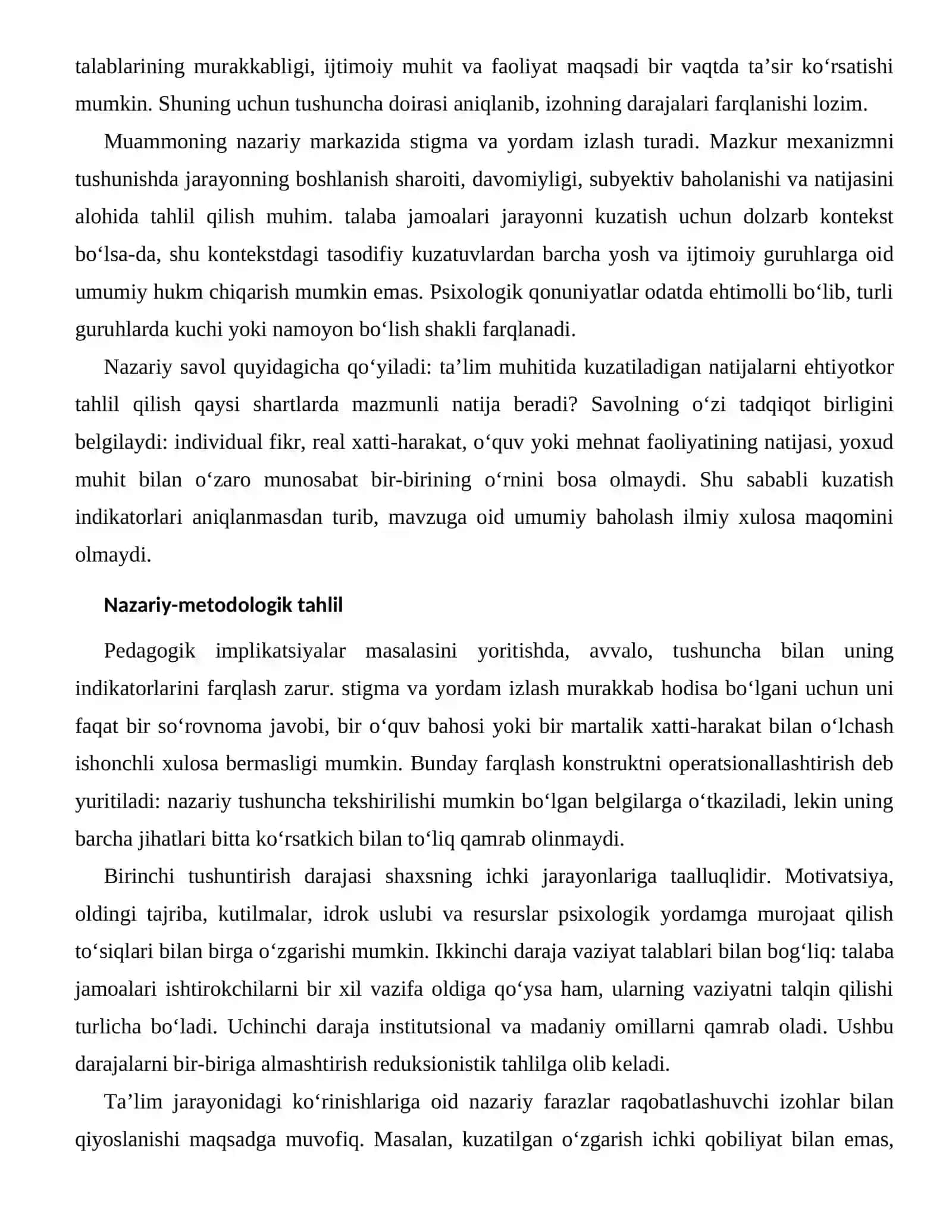 PSIXOLOGIK YORDAMGA MUROJAAT QILISH TO‘SIQLARI — TA’LIM JARAYONIDAGI KO‘RINISHLARI 2