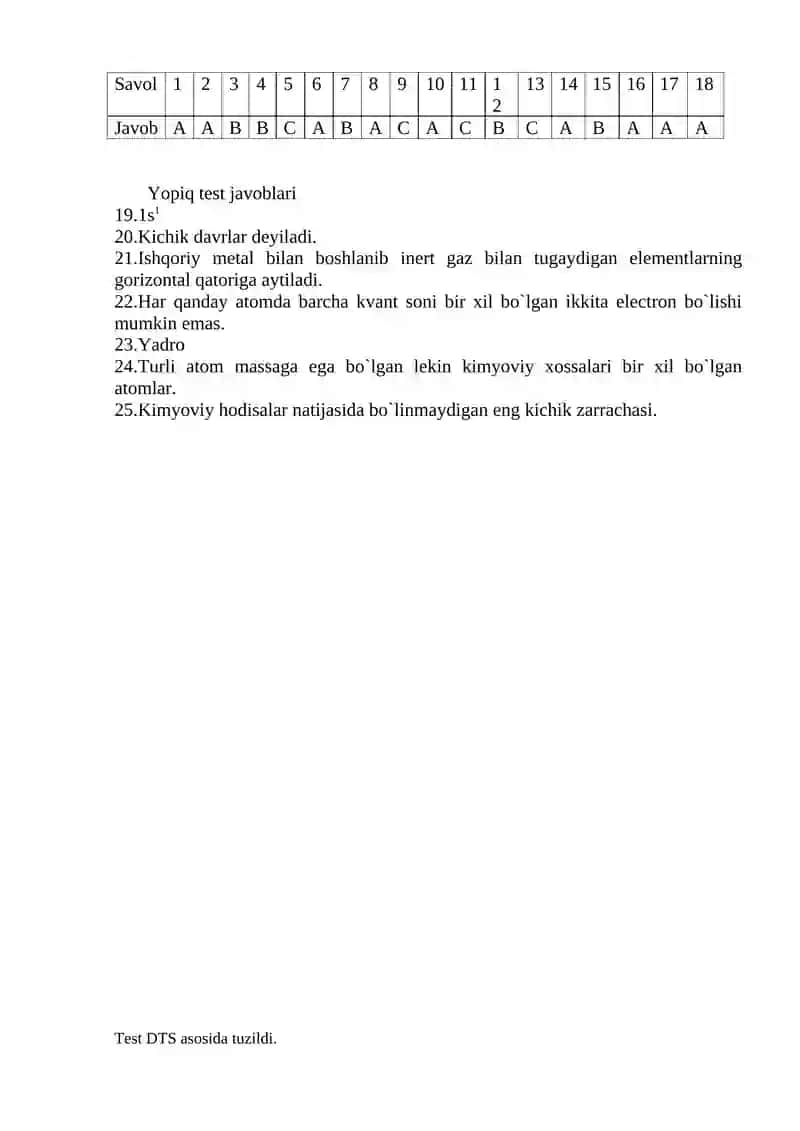 Sinf Kimyo “Bilimlar bellashuvi” 2