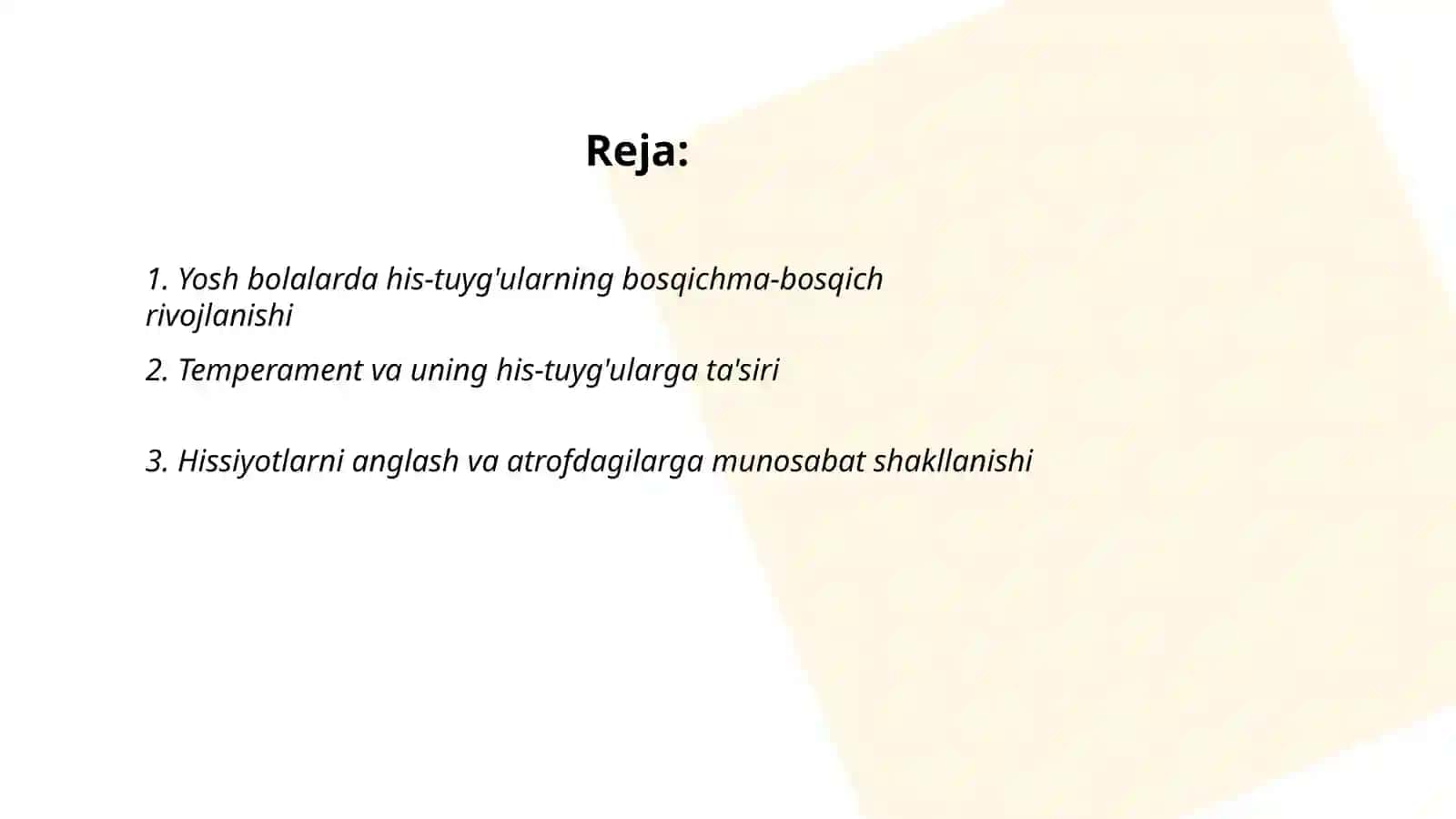 Yosh bolalarning asab ruhiy talimotining elemantlari 2