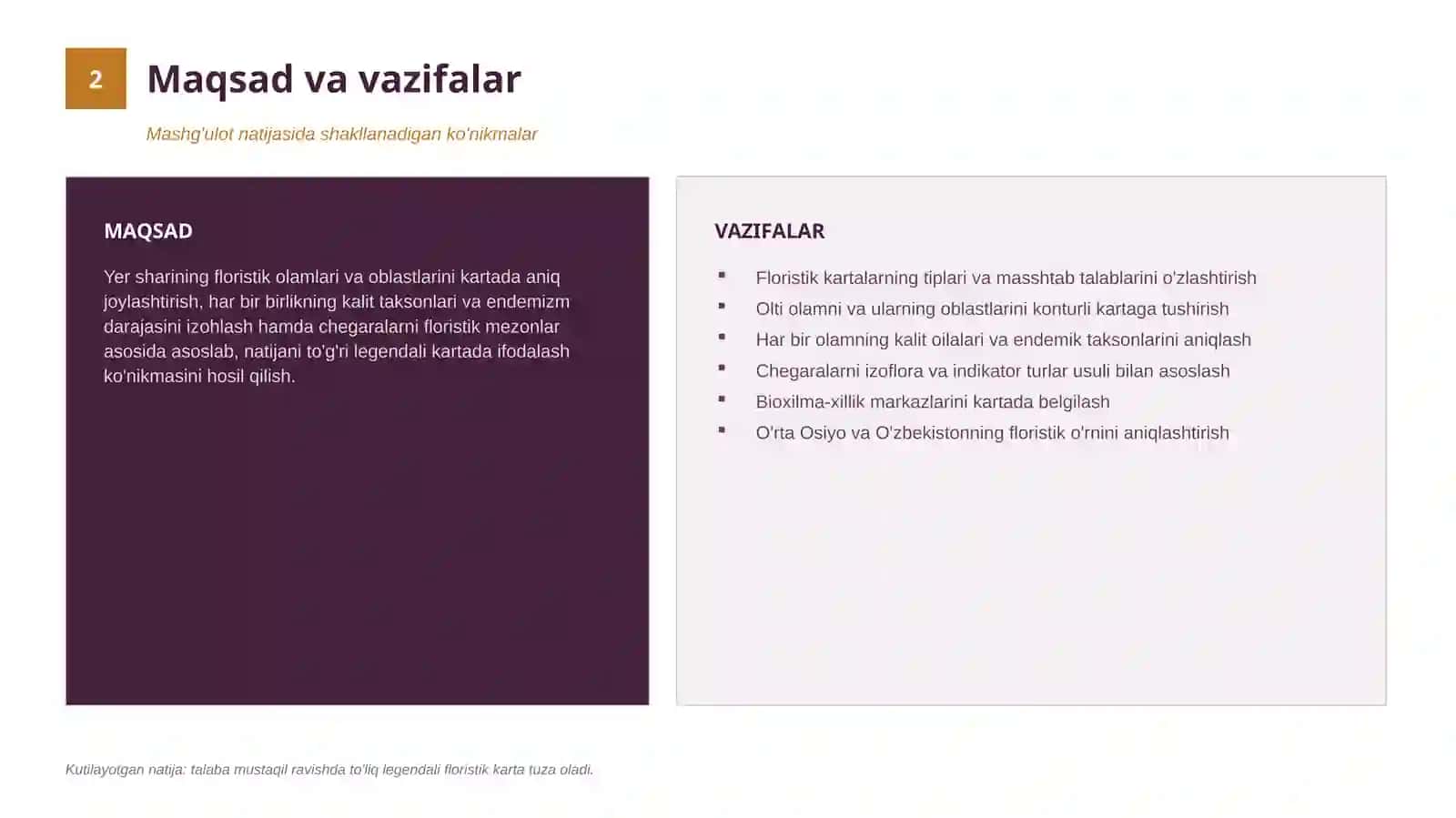 yer sharining asosiy floristik rayonlarini xarita asosida organish 2