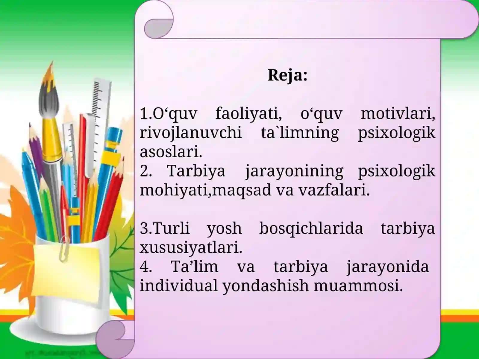 Ta’lim va tarbiya psixologiyasi 2
