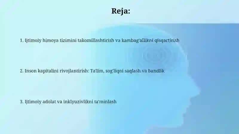 O'zbekistonda ijtimoiy siyosatning ustuvor yo'nalishlari 2