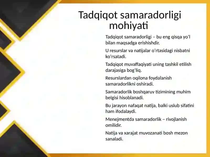 Tadqiqot samaradorligi 2