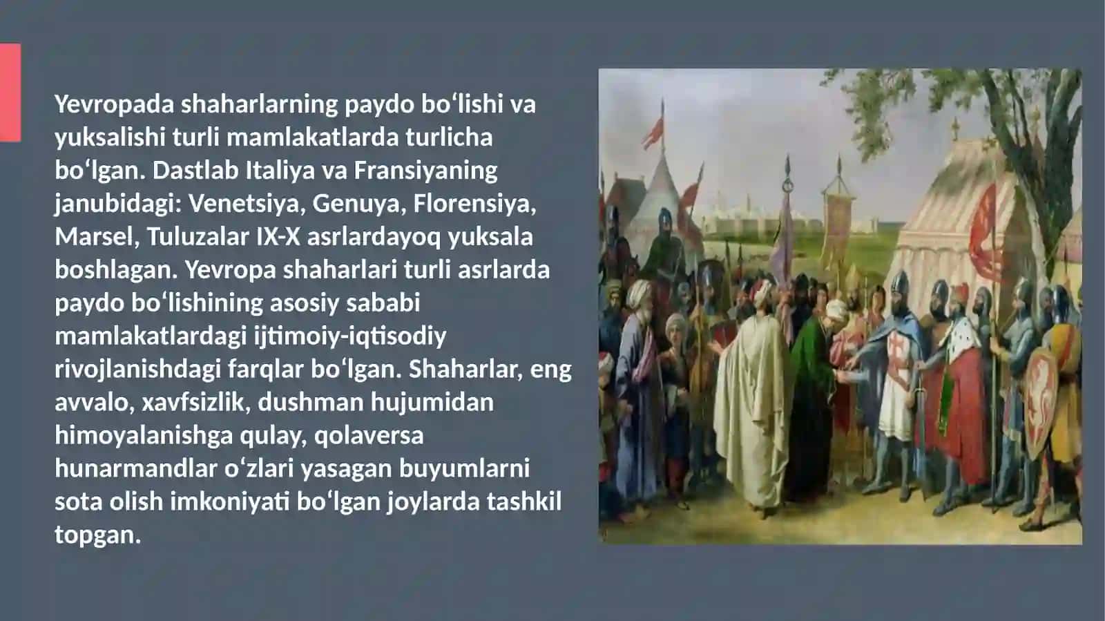 Oʻrta asr shaharlarining vujudga kelishi 2