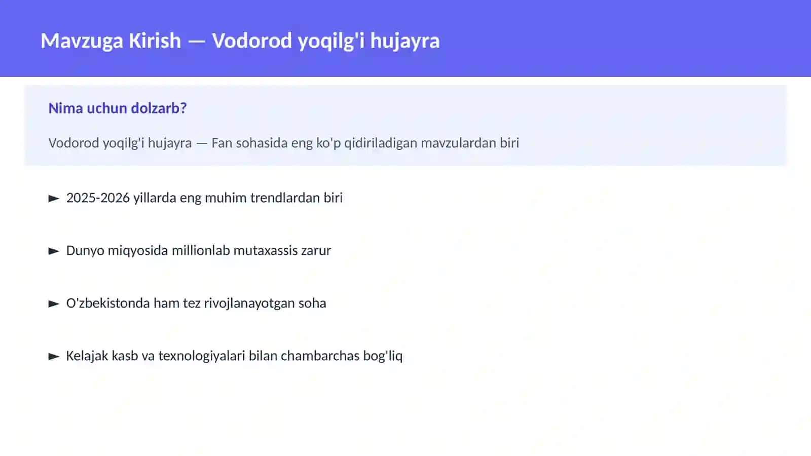 Vodorod yoqilg'i hujayra 2