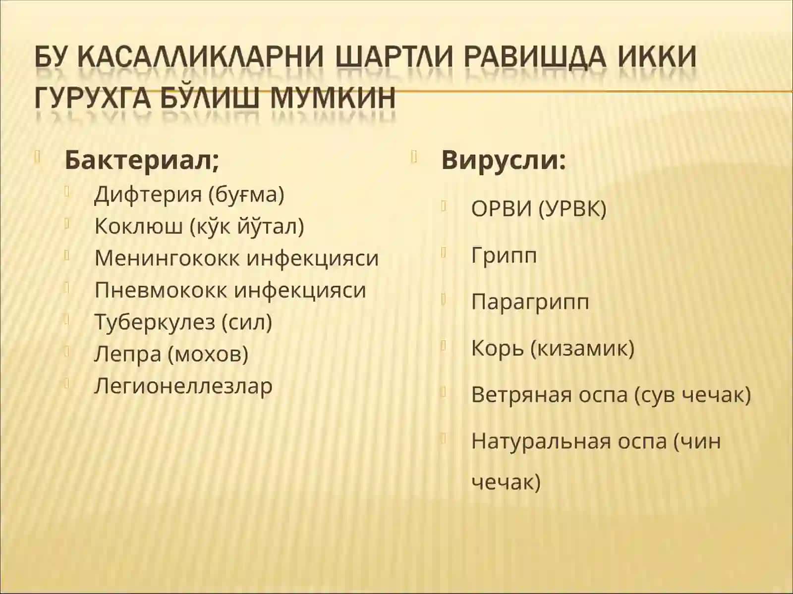 Бактериал ва Вирусли касалликлар 2