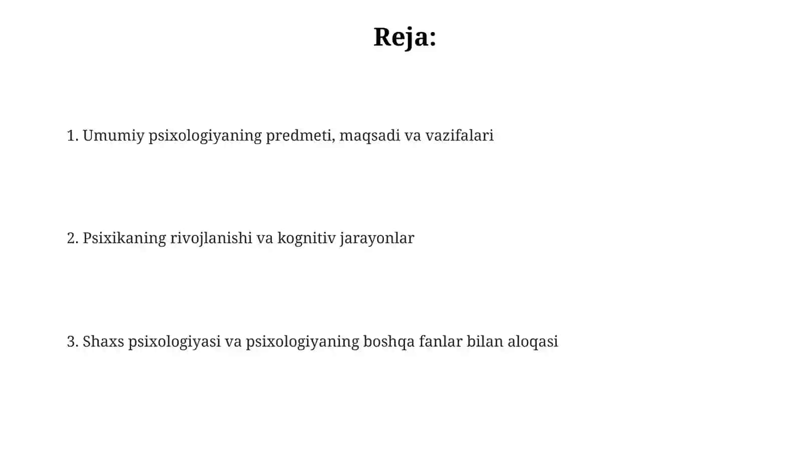 Umumiy psixologiya fanining predmeti maqsadi va vazifalari 2