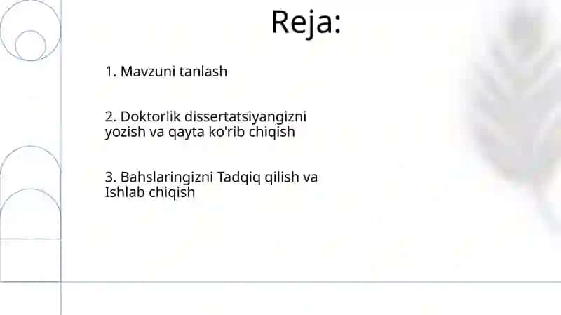 Sohaga oid ixtiyoriy ilmiy mavzuda tezis yozish 2