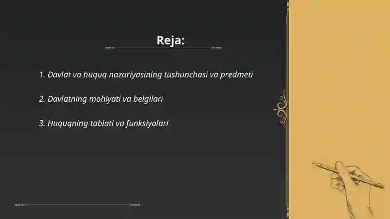 Davlat va Huquq nazariyasi haqida 2