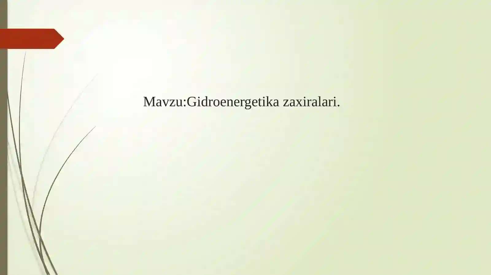 Gidroenergetika zaxiralari 2