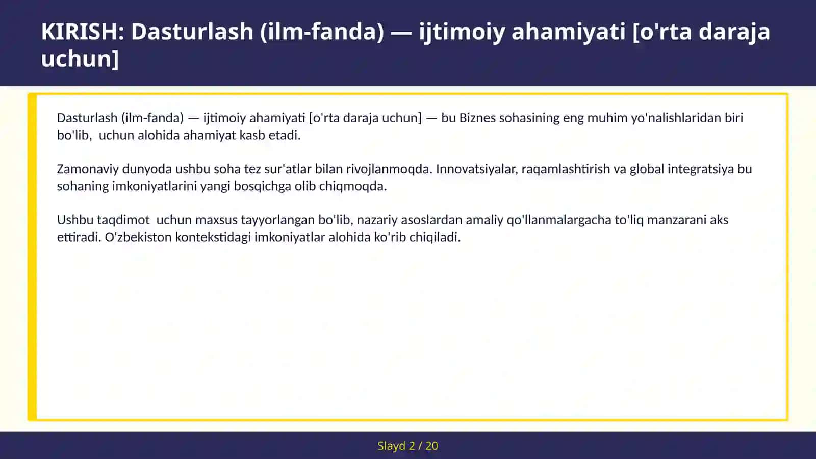Dasturlash (ilm-fanda) — ijtimoiy ahamiyati [o'rta daraja uchun] 2