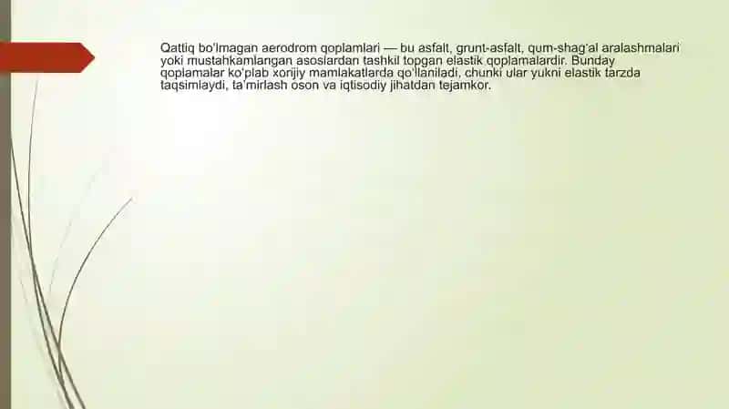 Qattiq bo‘lmagan aerodrom qoplamlari 2