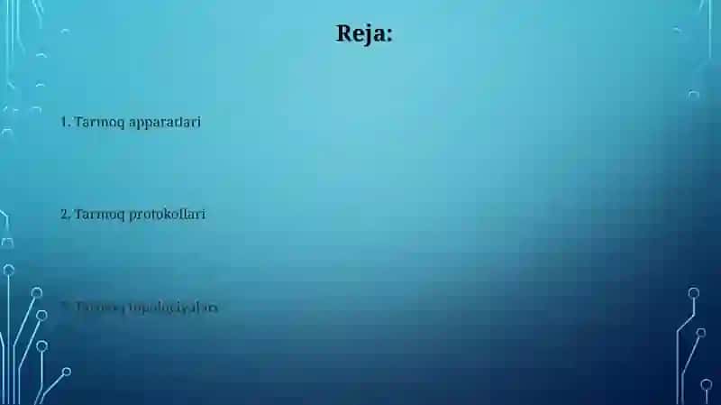 Kampyuter tarmoqlarining asosiy elementlari 2