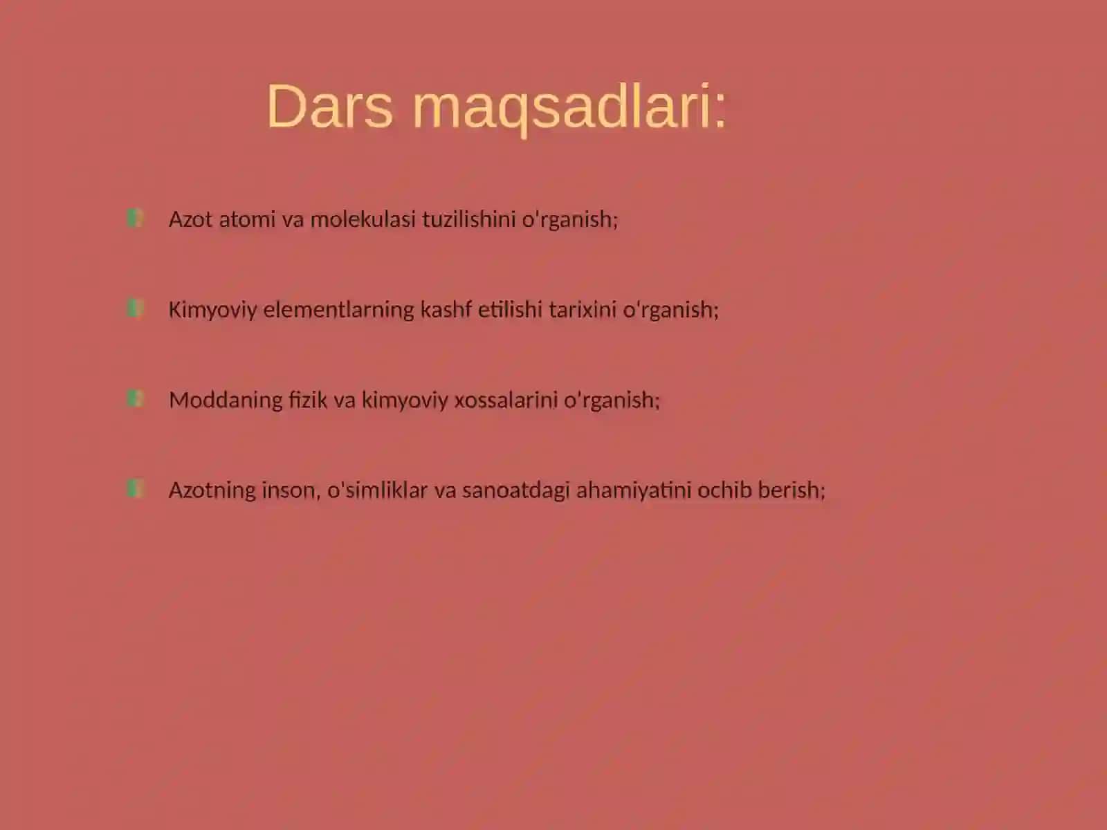 Kimyo - Azot, uning fizik va kimyoviy xossalari (9-sinf) 2