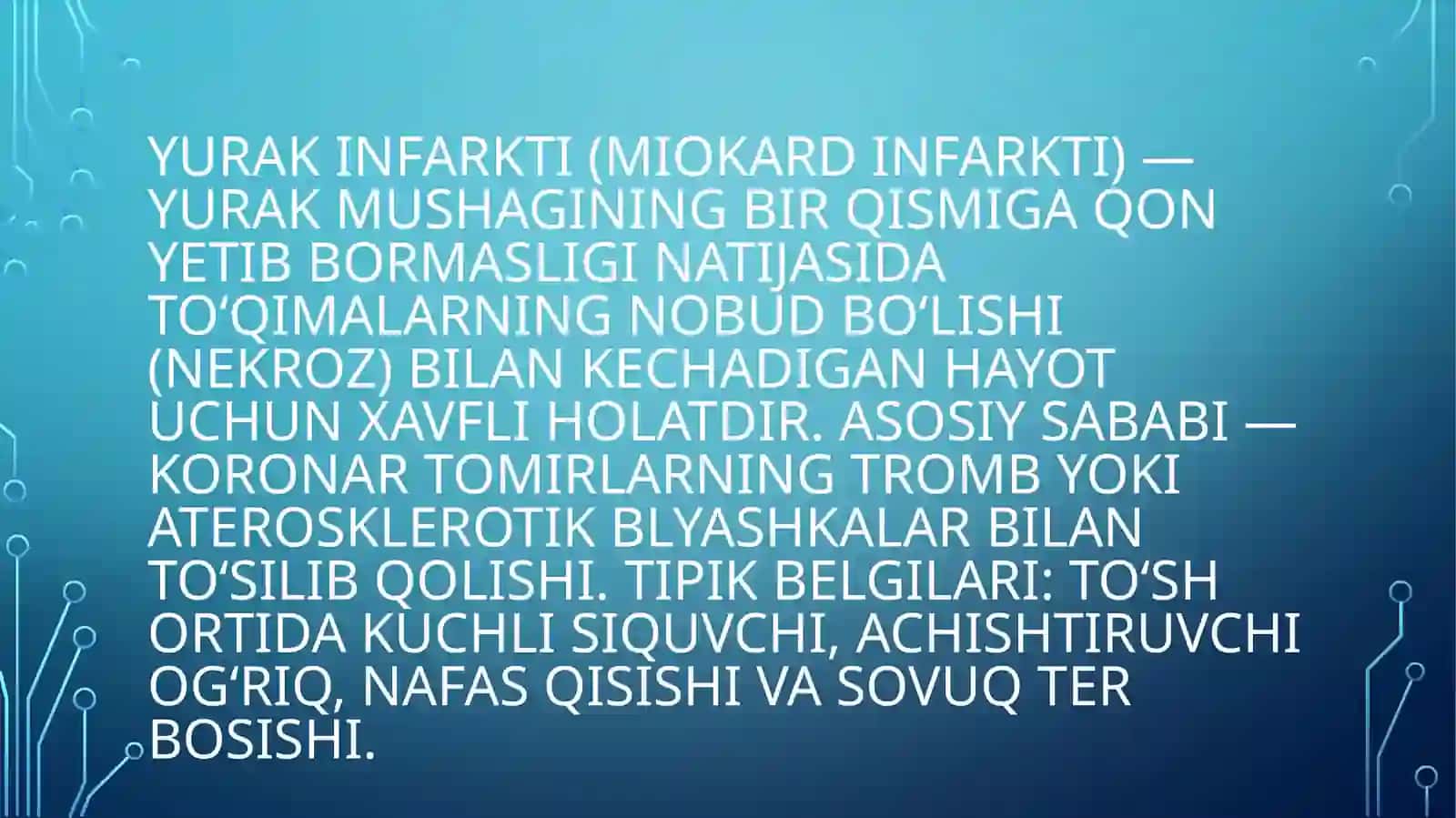 Yurak infarkti (miokard infarkti) 2