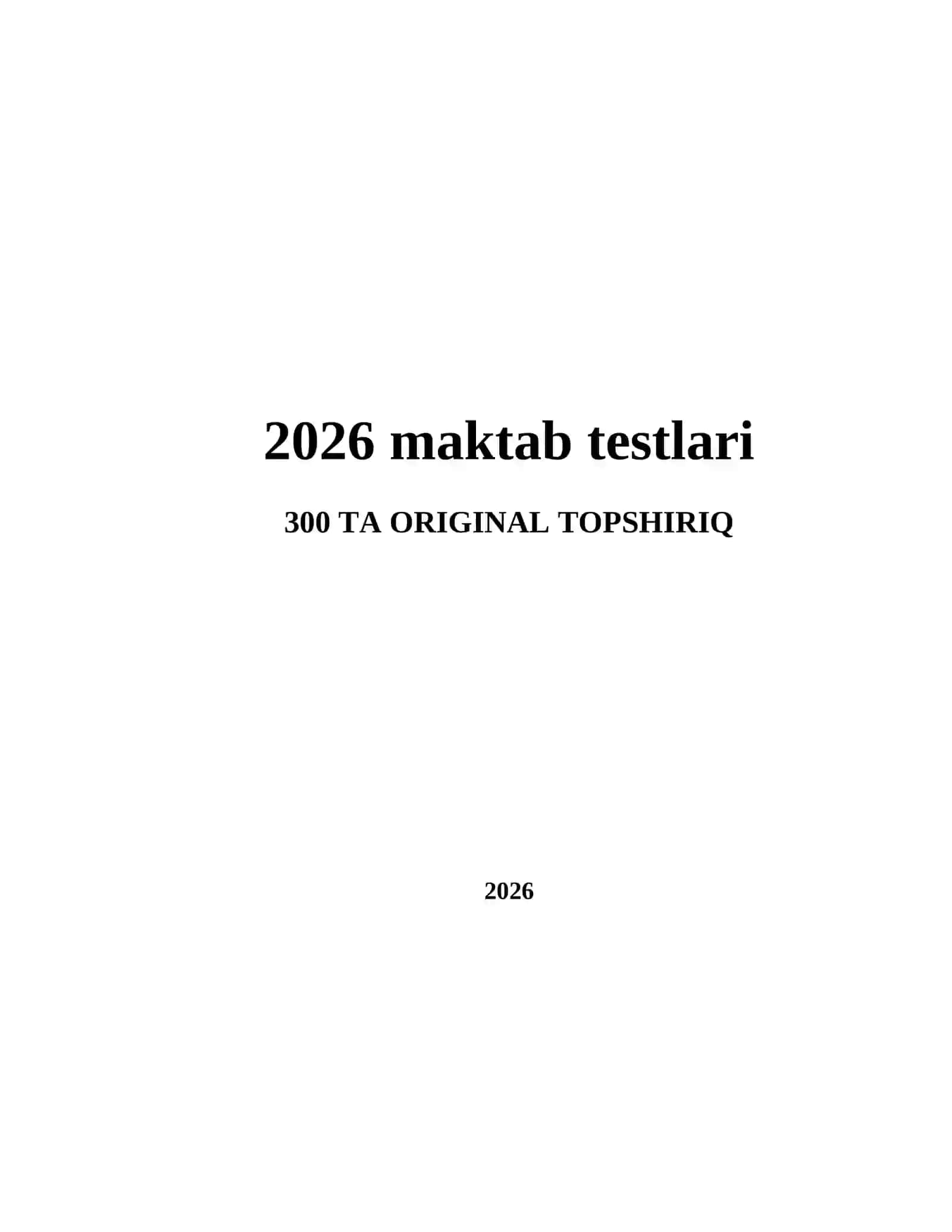 2026 maktab testlari 2
