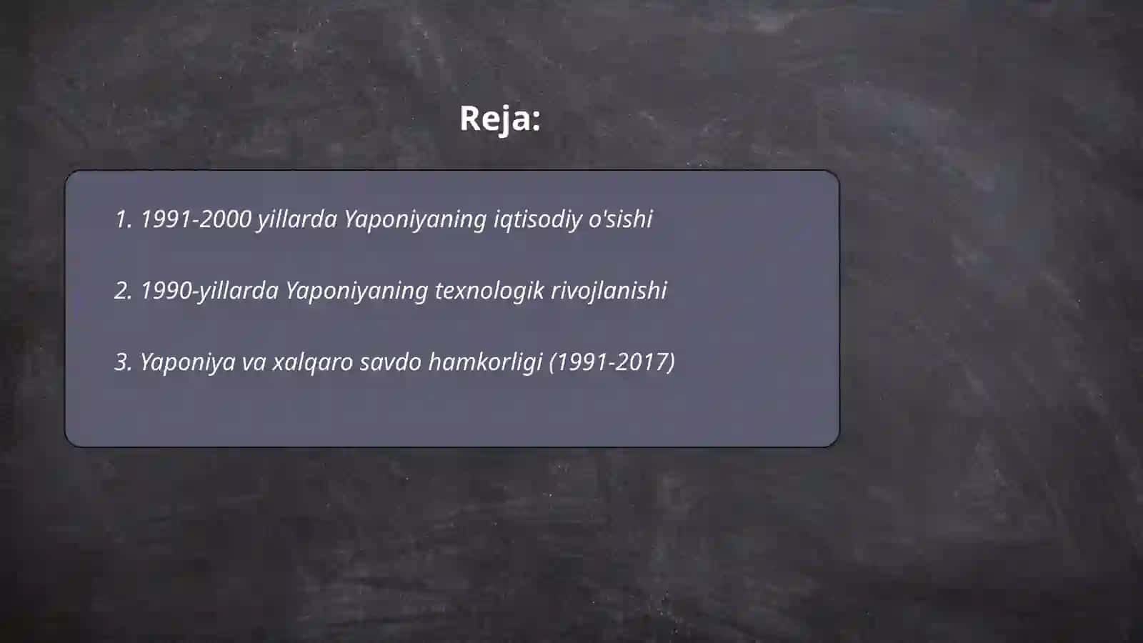 Yaponiya rivojlanishi 2