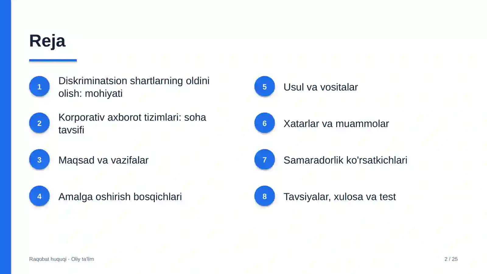 Korporativ axborot tizimlarida diskriminatsion shartlarni qo'llashning oldini olish 2