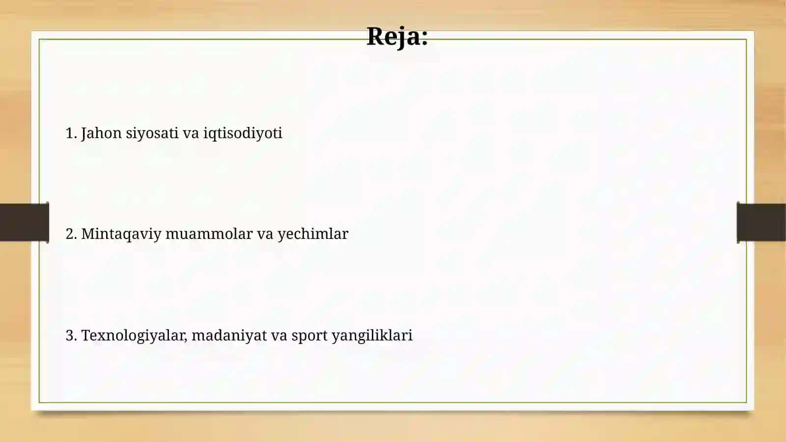 Jahonda va mintaqamizdagi bugungiyangiliklar 2