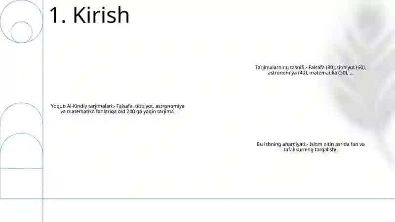 Yoqub Al-Kindiy Yaratgan Tarjimalar RoʻYxatini Tuzish Va Ularni Fanlar Kesimida Klassifikatsiya Qilish 2