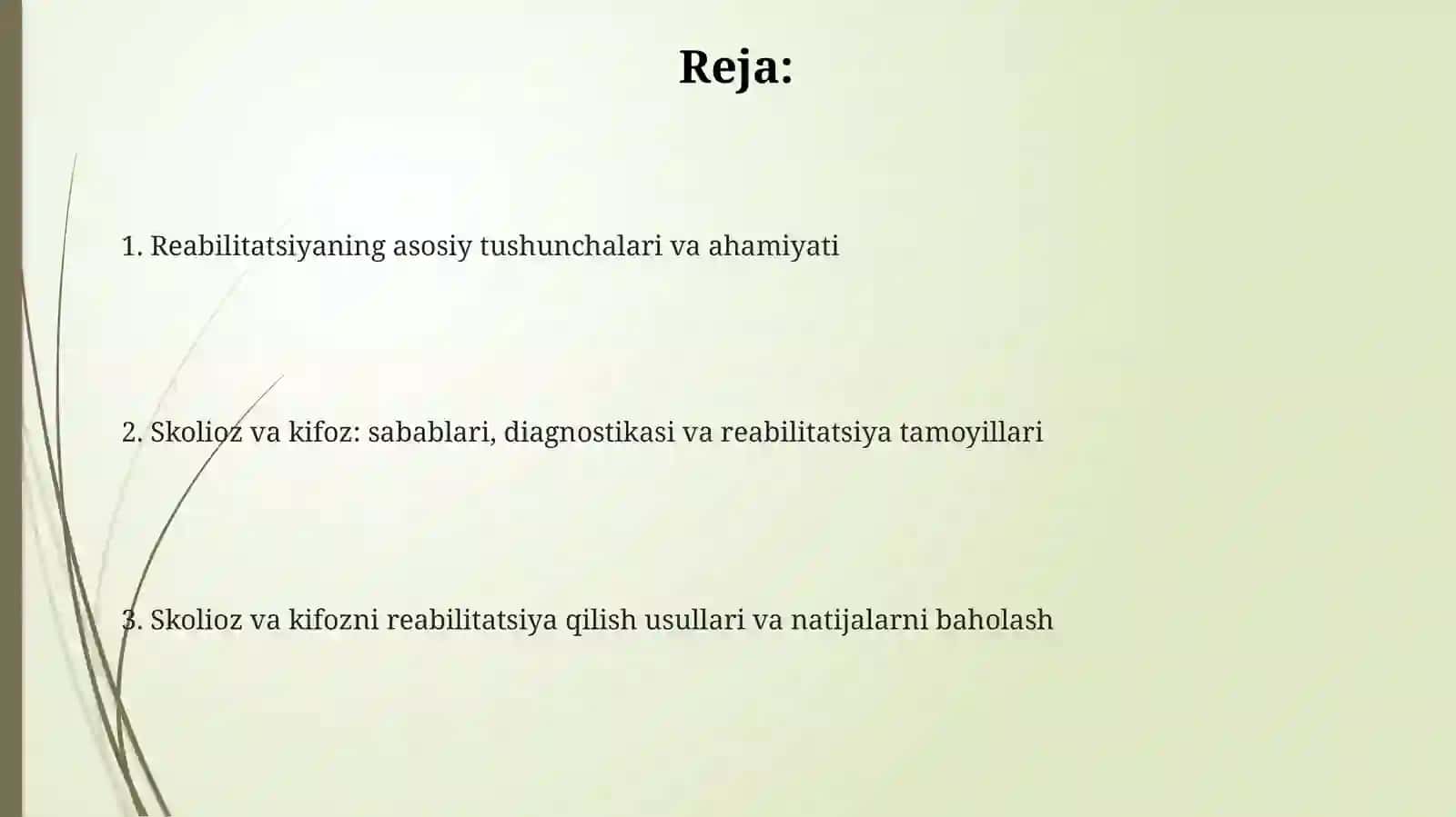 Kasallikdanso‘ngsalomatlikniqaytatiklashdareabilitatsiya.Skoliozvakifozdareablitatsiya 2