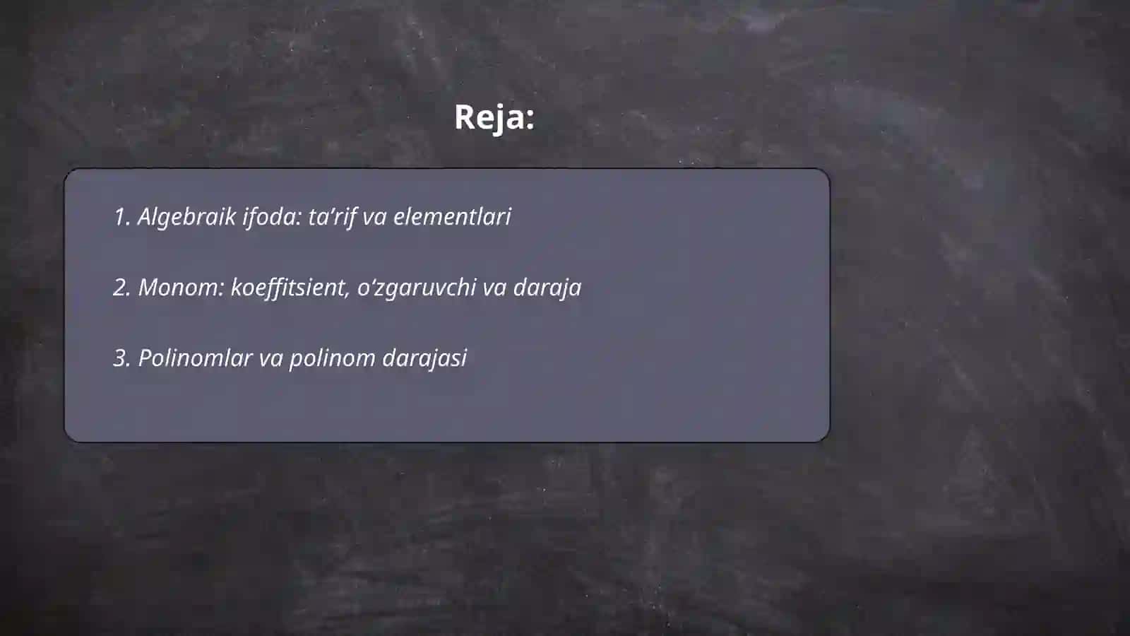 Algebraik ifodalar 2