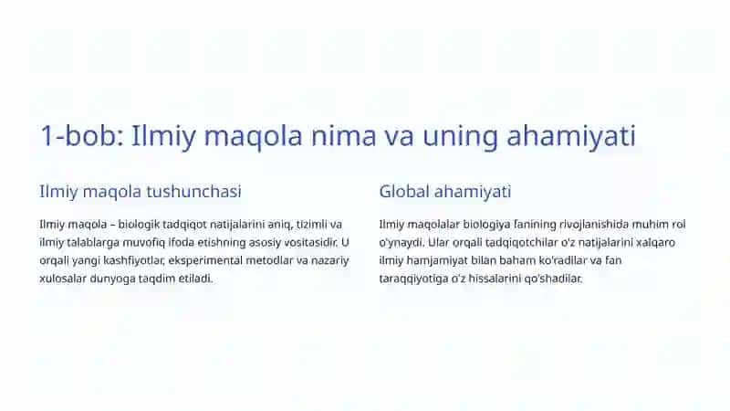 Biologiyada Ilmiy Maqola Yozish Asoslari 2