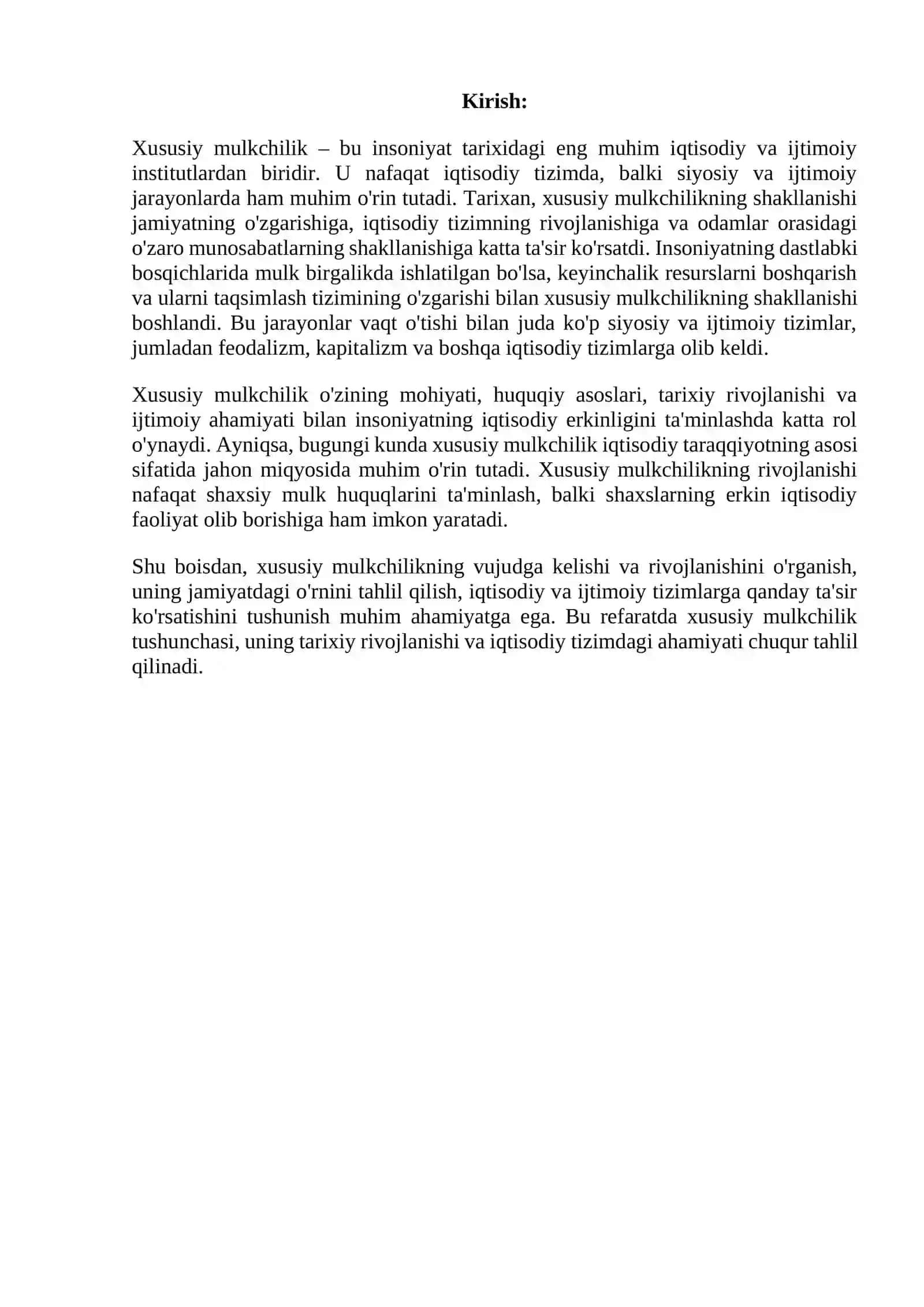Xususiy mulkchilik va uning vujudga kelishi 2
