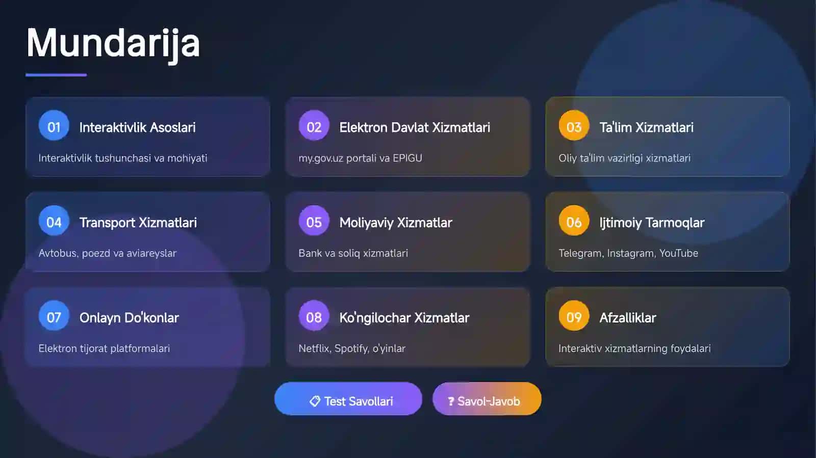 Internetda Interaktiv Xizmatlar 2