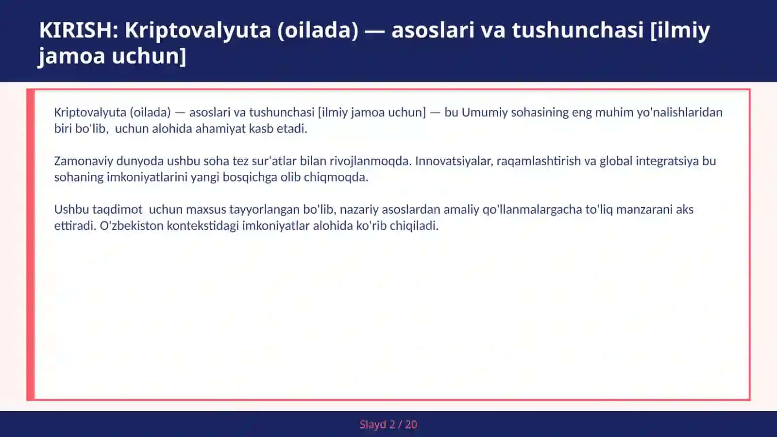Kriptovalyuta (oilada) — asoslari va tushunchasi [ilmiy jamoa uchun] 2