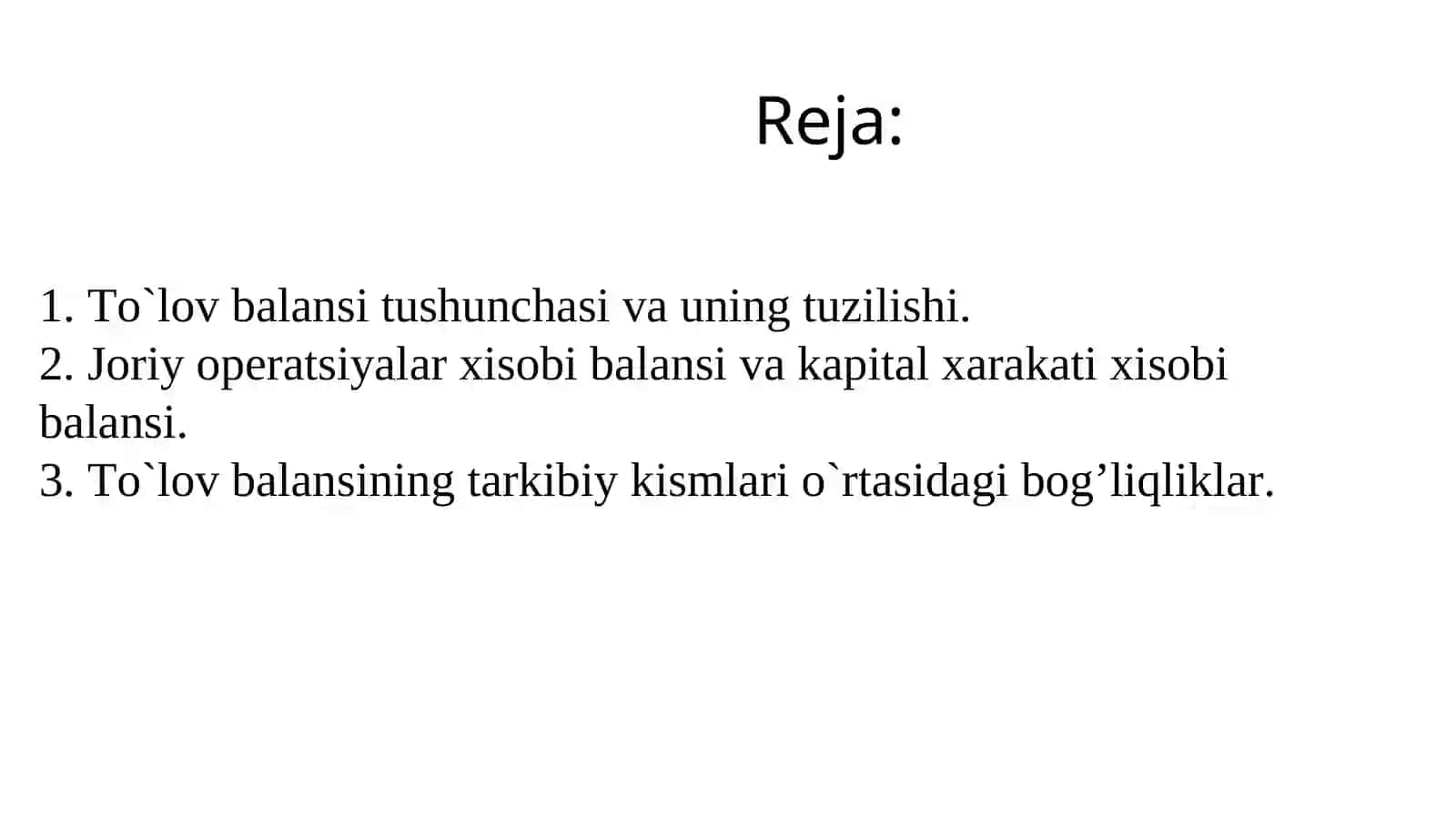 MAMLAKAT TO’LOV BALANSI 2