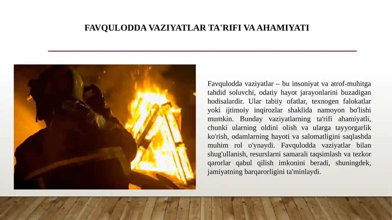 Favqulodda vaziyatlar tushunchasi va turlari 2