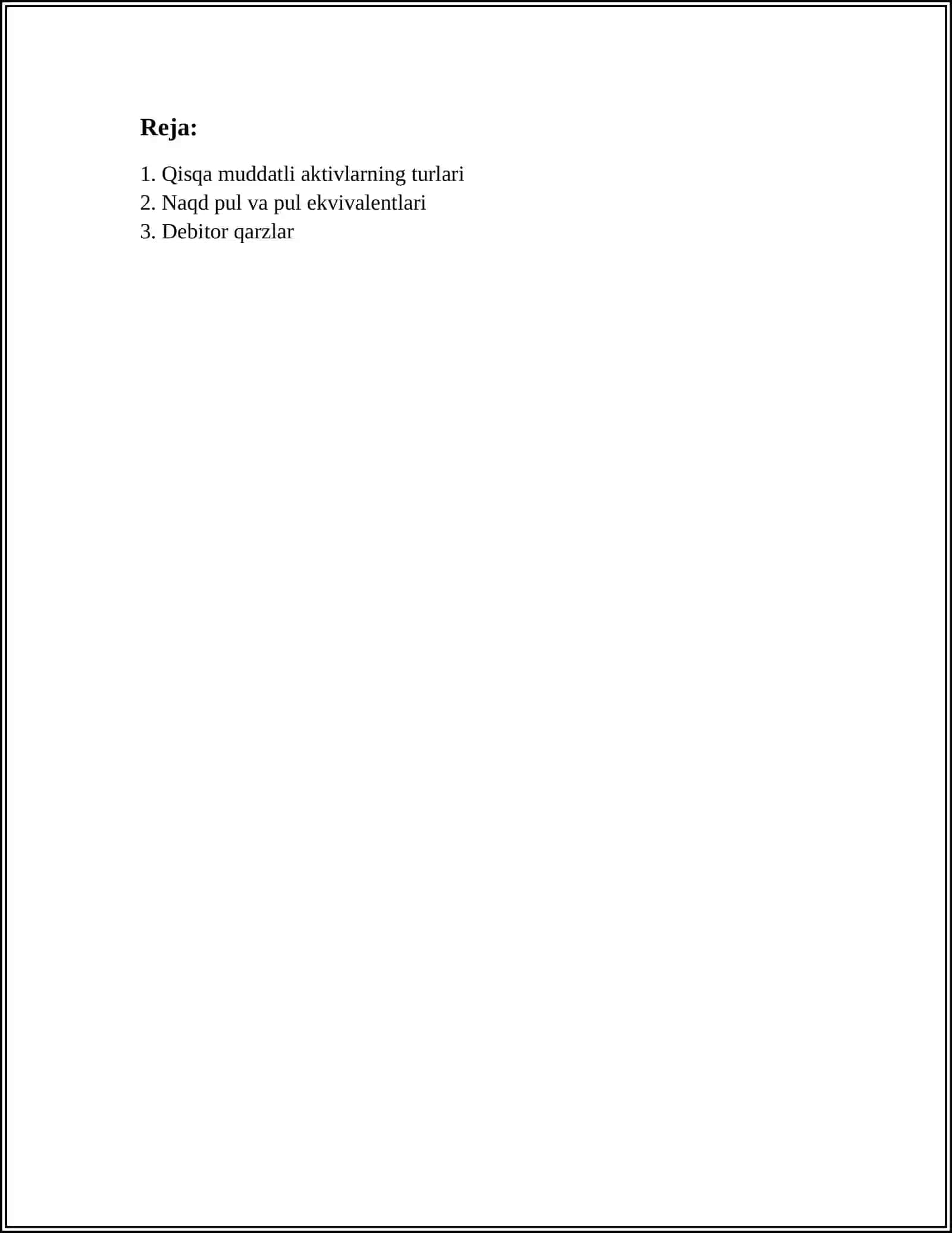 QISQA MUDDATLI AKTIVLAR 2