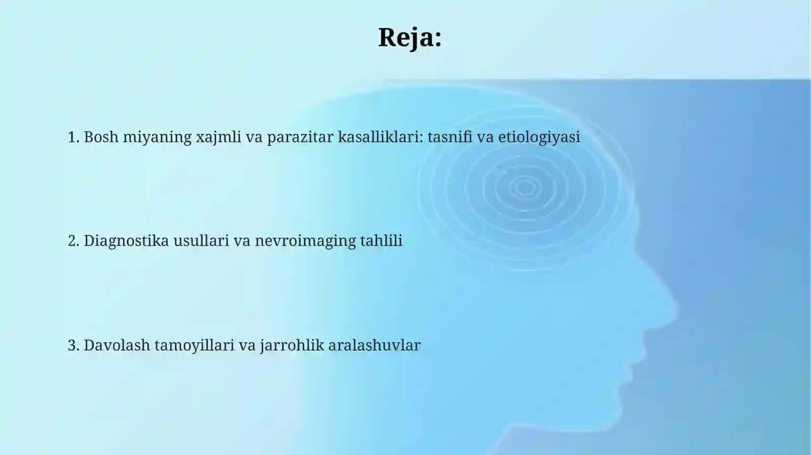 Bosh miyaning xajmli va parazitar kasalliklari: tasnifi va etiologiyasi 2