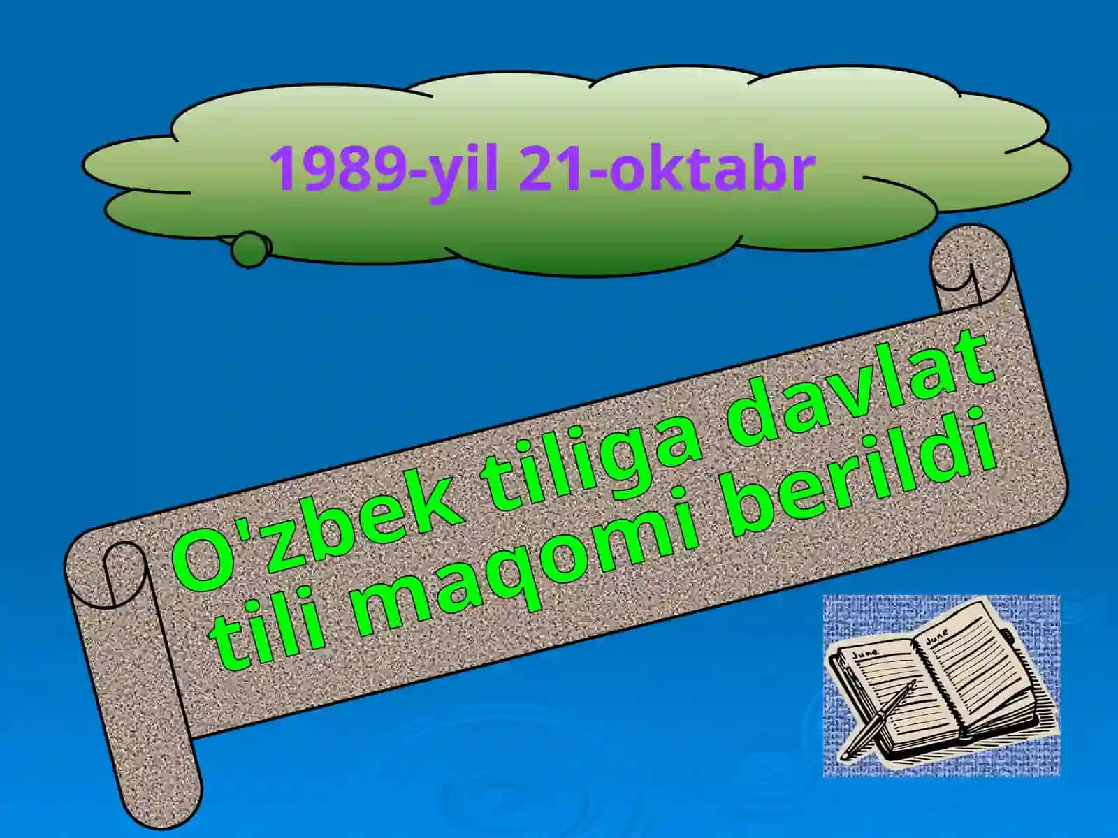 O'zbek tiliga davlat tilim aqomi (1989-yil 21-oktabr) 2
