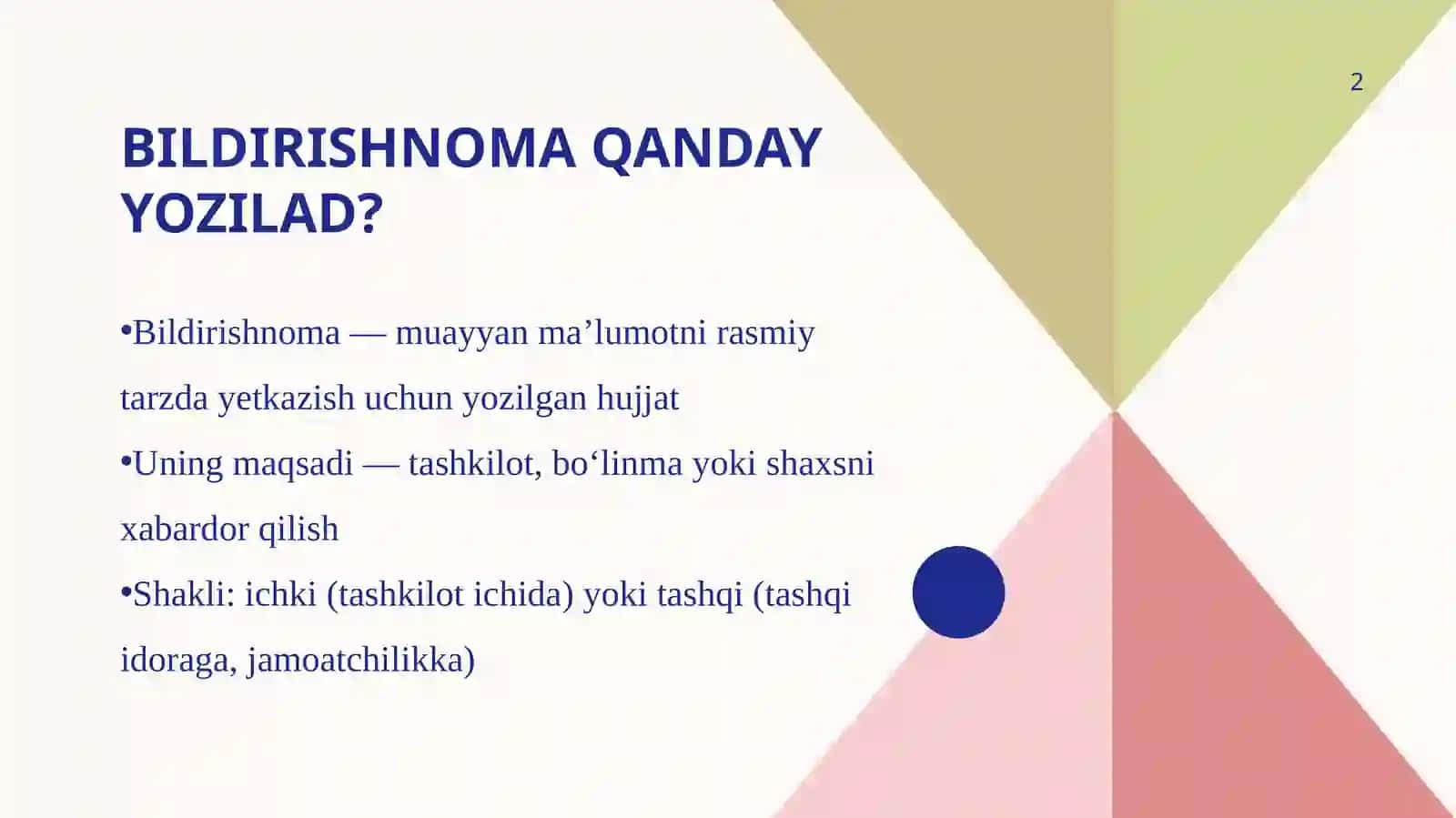 Bildirishnoma Yozilishi Tartibi 2