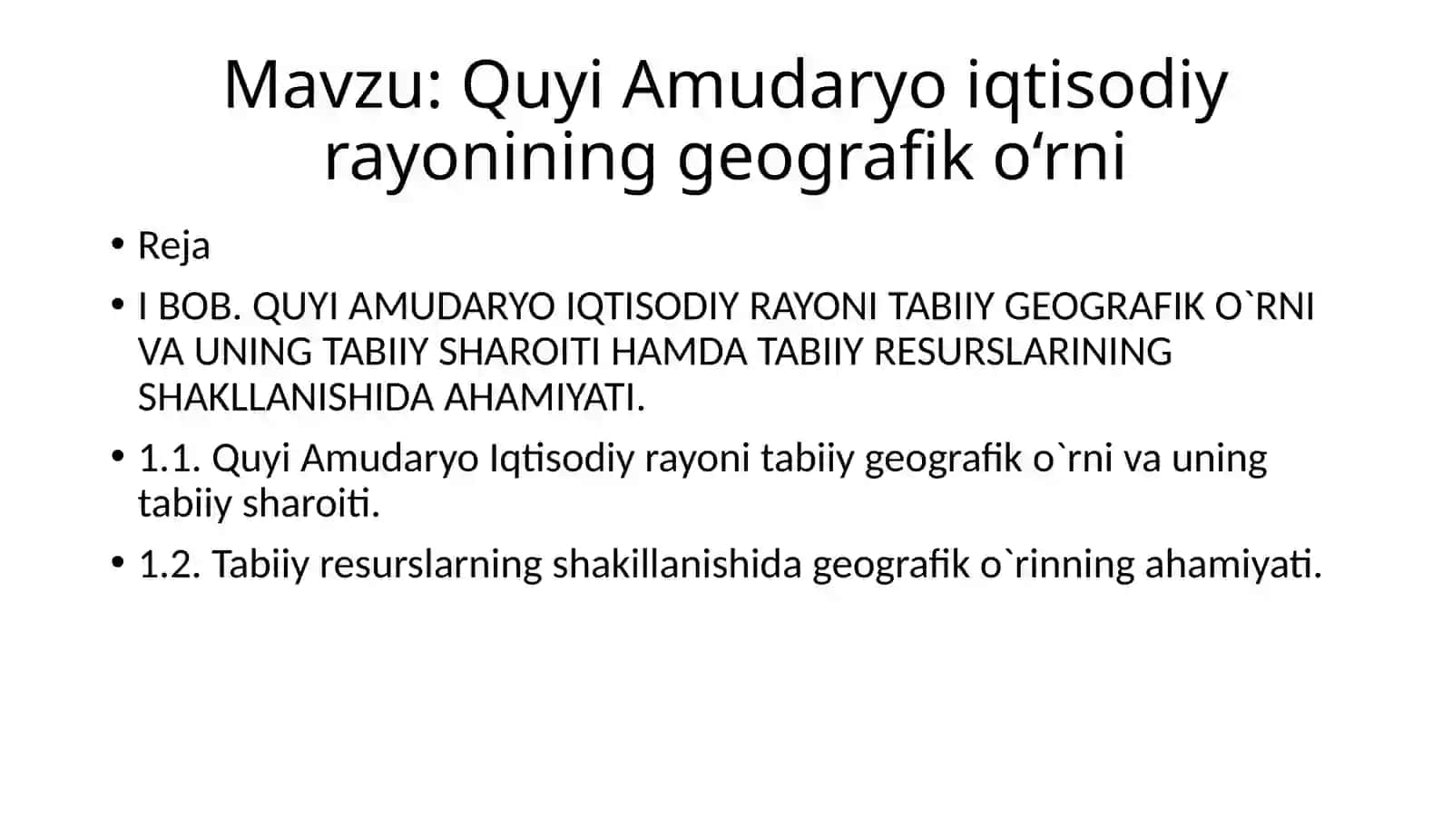 Quyi Amudaryo iqtisodiy rayonining geografiko‘rni 2