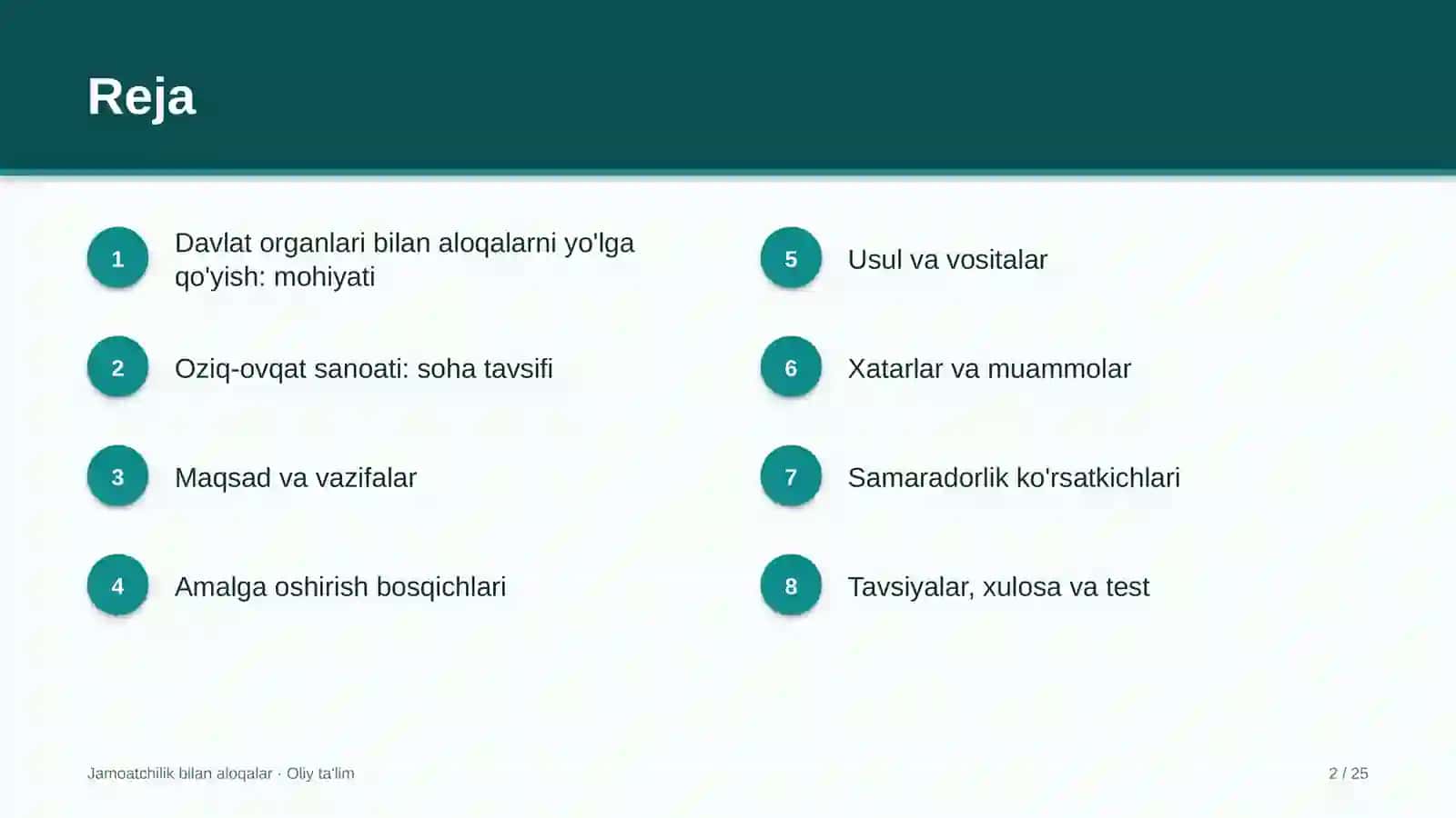 oziq ovqat sanoatida davlat organlari bilan aloqalarni yo'lga qo'yish 3051 2