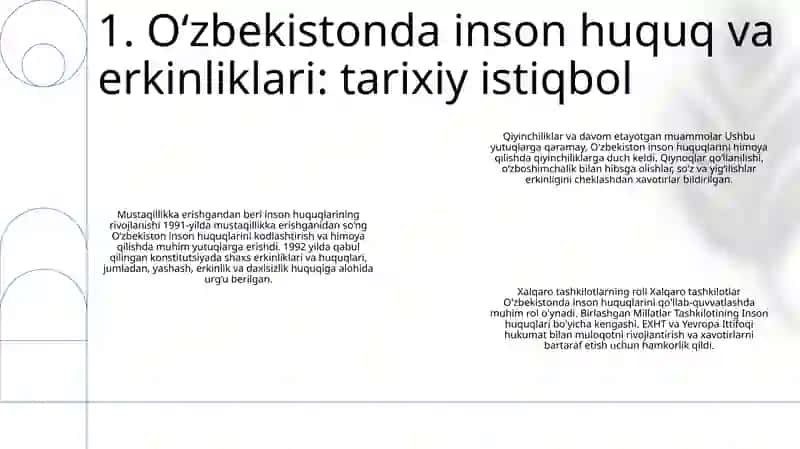 O'Zbekistonda Inson Xuquqlari Va Erkinliklari Kafolatini Yaratish 2