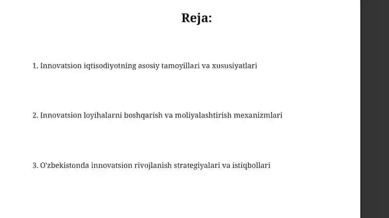 Innovatsion iqtisodiyotda menejment strategiyalari 2