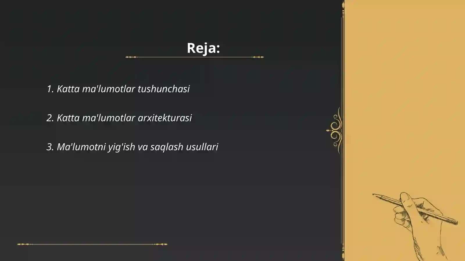 Katta Hajmdagi Ma'lumotlar Bilan Ishlash Texnologiyalari 2