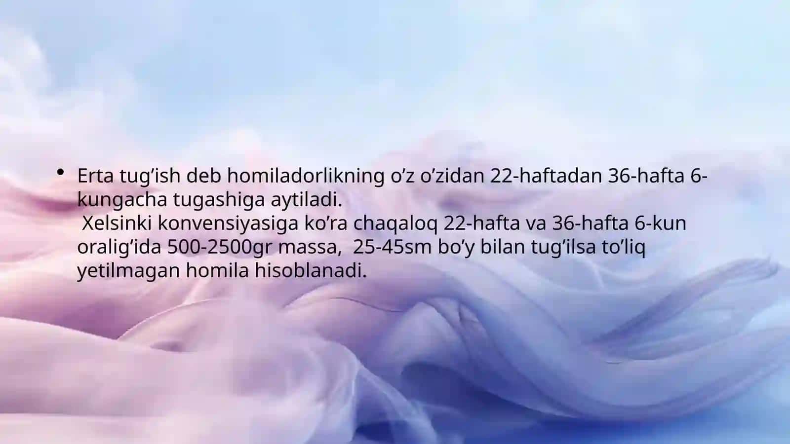 Erta tug’ish xavfi va erta tug’ruqda klinik belgilari 2
