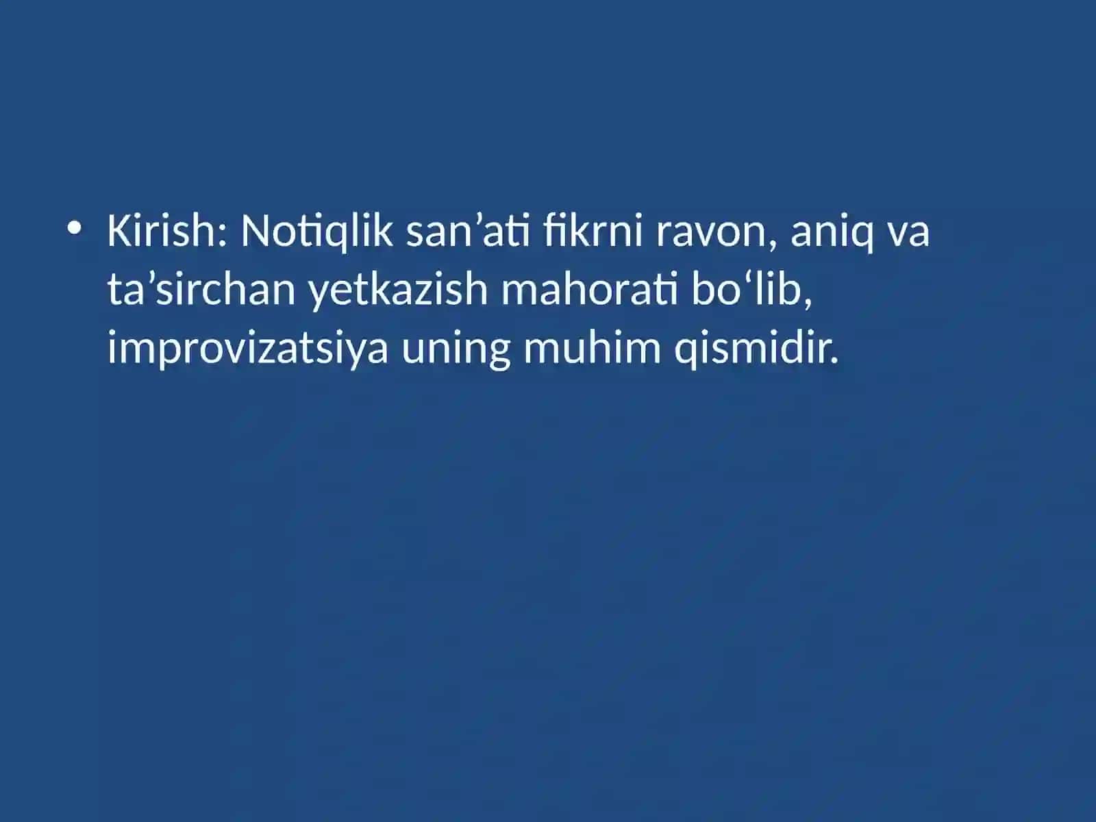 Improvizatsiyaning notiqlik mahoratidagi o‘rni 2