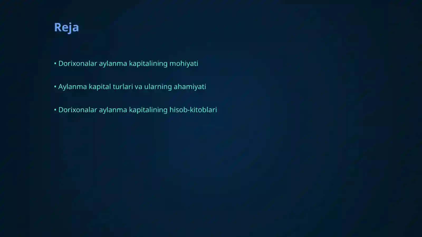 Dorixonalar aylanma kapitalining tahlili 2