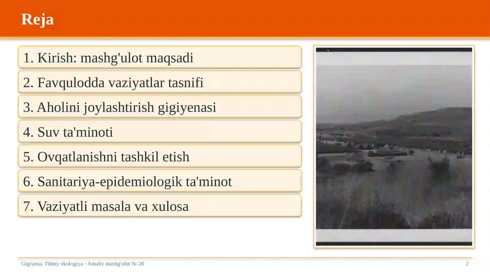 Gigiyena. Tibbiy ekologiya · Amaliy mashg'ulot № 28 2