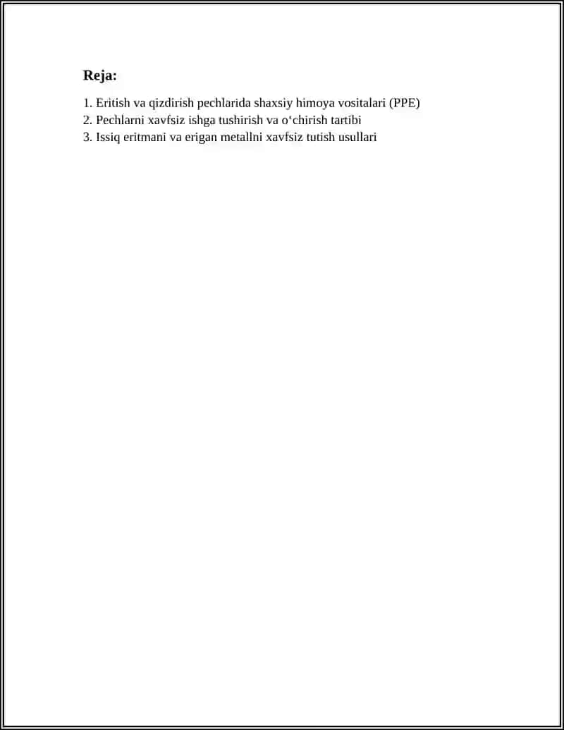 Eritish va qizdirish pechlarida ishlashda xavfsizlik qoidalari 2