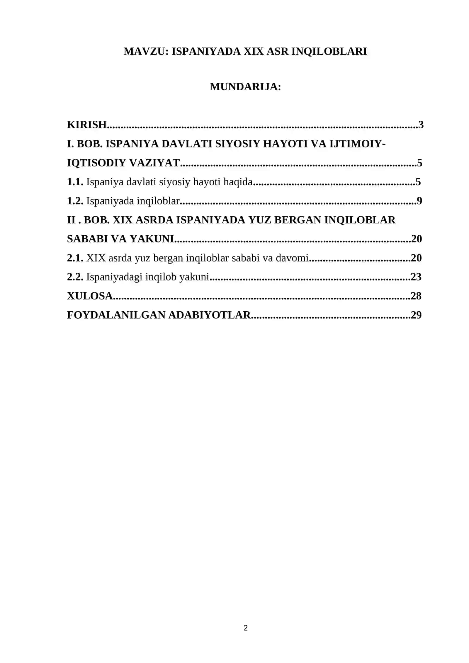 ISPANIYADA XIX ASR INQILOBLARI kurs ishi 2